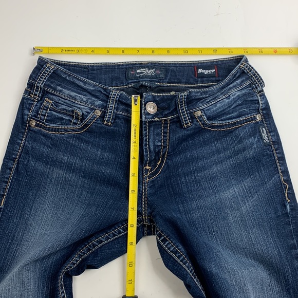 Silver Jeans Suki Mid Slim Boot Dark wash Size 28 Super Stretch Bootcut Midrise - Picture 12 of 14